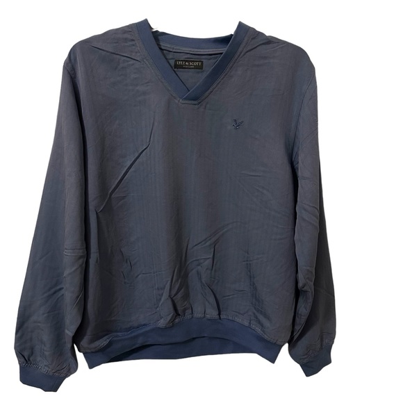 Lyle &‎ Scott Scotland Men Medium Blue Jacket Windbreaker Golf Embroidered Eagle - Picture 1 of 8